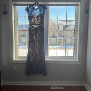 Blue lace maxi dress